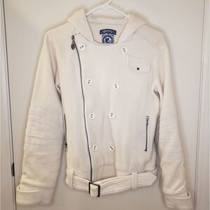 Hooded wool bomber jacket